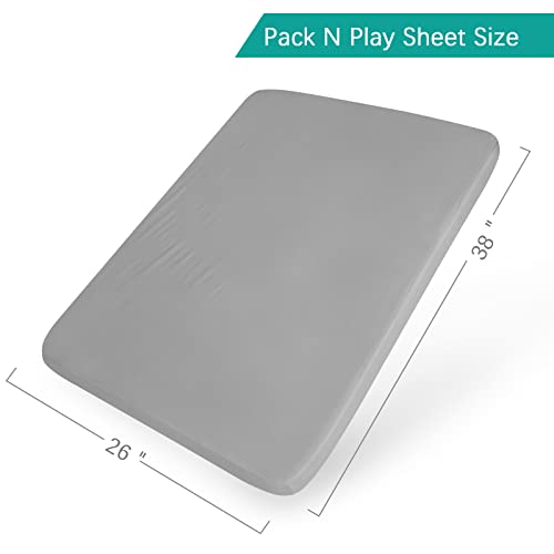 Biloban Waterproof Pack and Play Sheets - 2 Pack Fitted for Baby