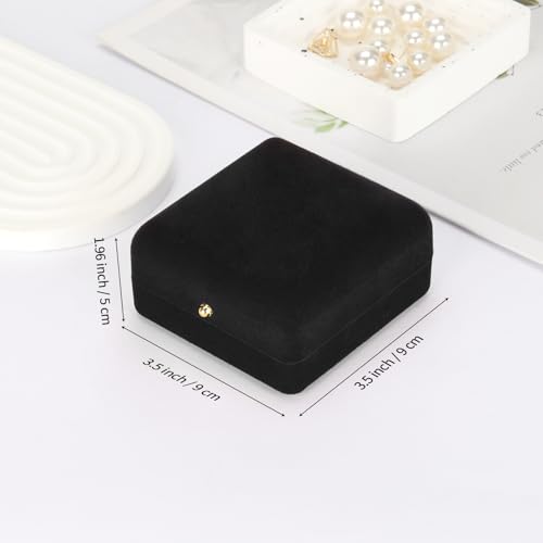 KUKUVR Velvet Jewelry Bracelet Gift Box Black 2-Pack, Luxury Display Storage