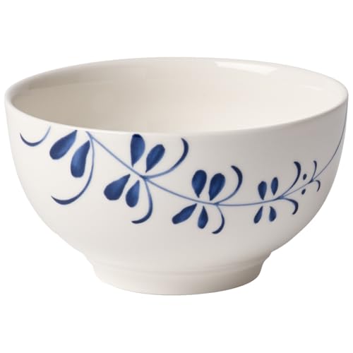 Villeroy & Boch Old Luxembourg Brindille Rice Bowl, 25 oz, Premium Porcelain, White/Blue