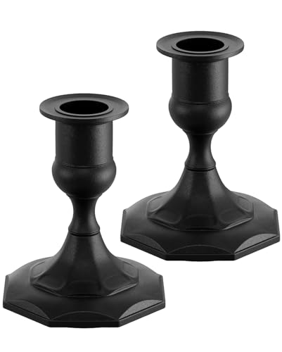 Modern Black Taper Candle Holders - Set of 2 by Viuieyid