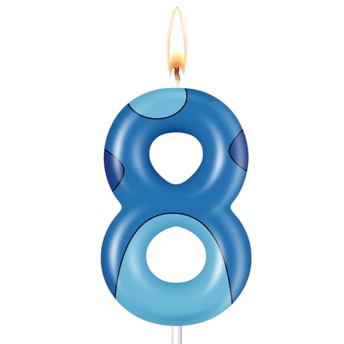 Blue Alien Monster Birthday Cake Candle Topper - 2.36"