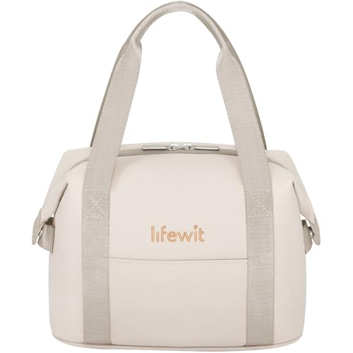 Lifewit Insulated Lunch Box - 6L Lightweight Soft Cooler Tote Bag, Cream