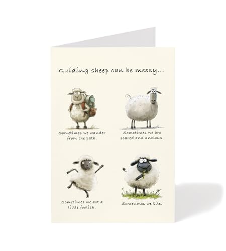 Pastor Appreciation Card with Envelope - 5x7 Sheep Design