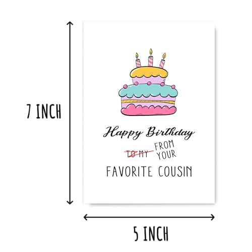 Funny Happy Birthday Cousin Card - 5x7 Premium Greeting Card