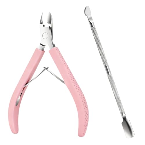 TIKIYOUN Stainless Steel Cuticle Nipper and Dual-Head Pusher Set