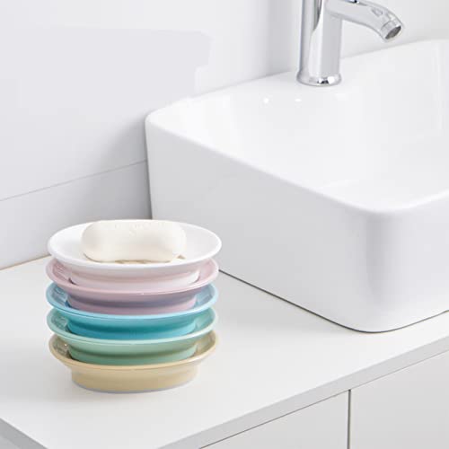 White Soap Holder Storage Rack 2-Pack with Drain for Shower