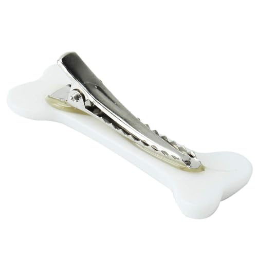 White Dog Bone Hair Clips Punk Hairpins Barrette 2Pcs