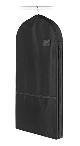 Whitmor Deluxe Garment Bag with Zipper Pocket, 42-Inch Black