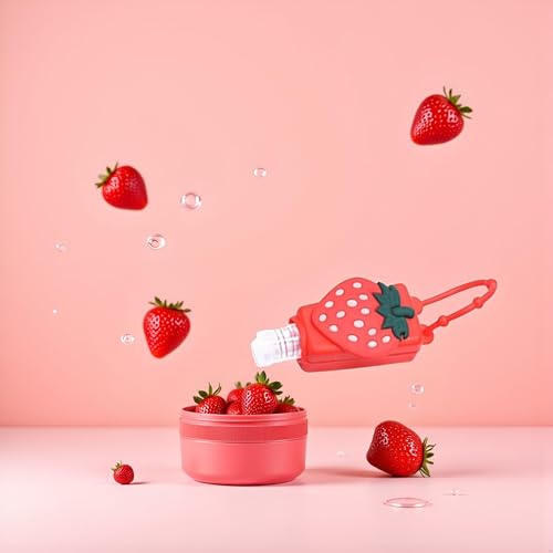 Cute Strawberry Travel Bottle - Refillable Hand Sanitizer Container