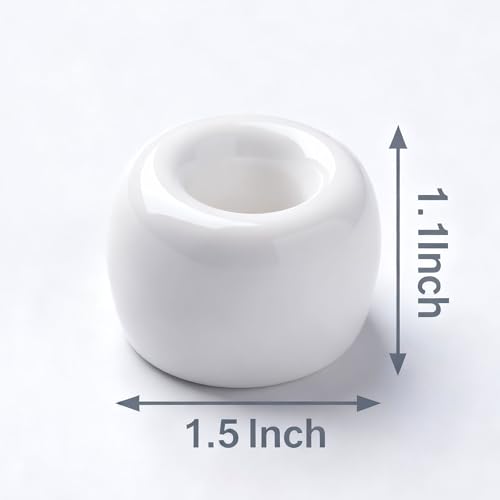 Airmoon Mini Ceramic Toothbrush Holder - White Countertop Organizer, Pack of 2
