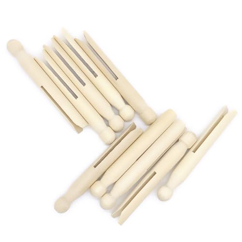 Hanobo Pack of 25 Wooden Clothespins - Classic Laundry & Craft Clips, 4.3 Inches