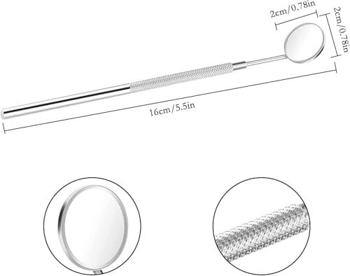 Stainless Steel Dental Mouth Mirror - 5.5 Inch Anti-Fog Dentist Oral Inspection Tool