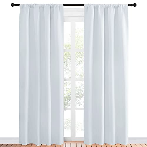 NICETOWN Greyish White Room Darkening Curtains 42" x 84" (2 Panels)