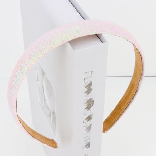 Semato Pink Glitter Headband for Girls Sparkly Wide Non-Slip Hairband