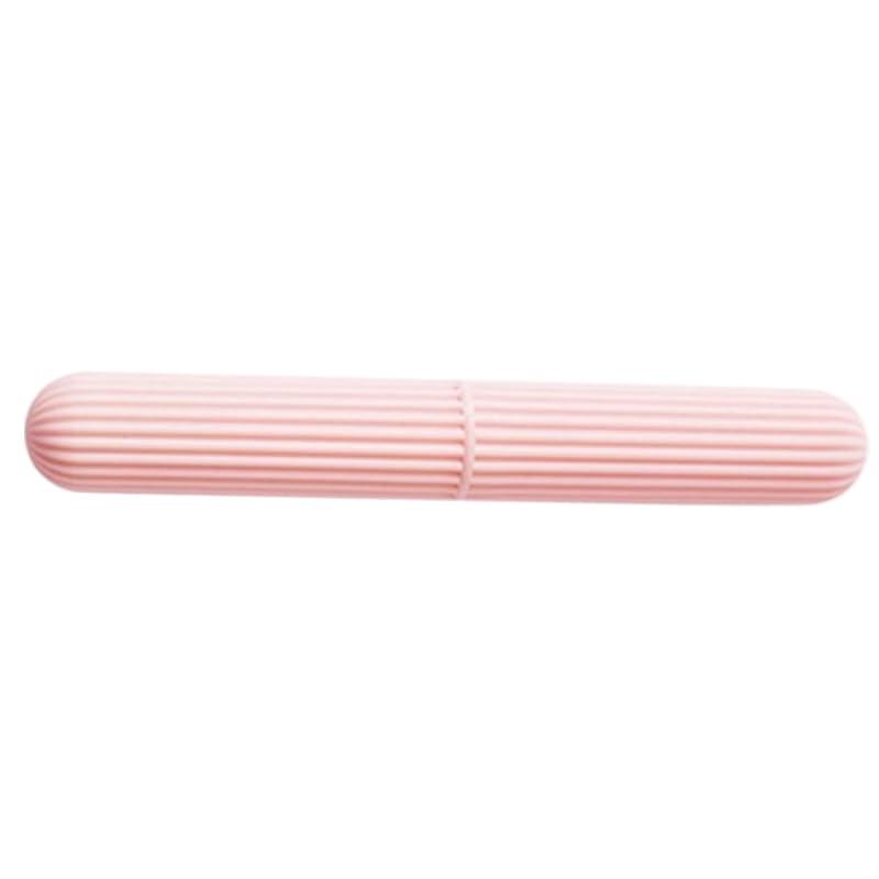 Pink Portable Toothbrush Travel Case with Lid, Dust-Proof Holder