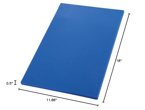 Winco 12" x 18" Blue Cutting Board - NSF Certified, Dishwasher Safe