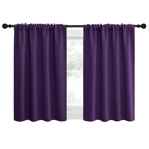 NICETOWN Blackout Curtains - Thermal Insulated Drapes for Small Windows (Royal Purple, 42x30 inches)