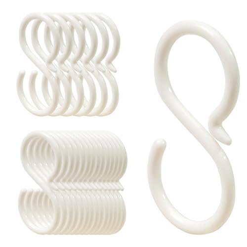 20 Durable Plastic S-Hooks for Easy Hanging - Versatile Storage Solution