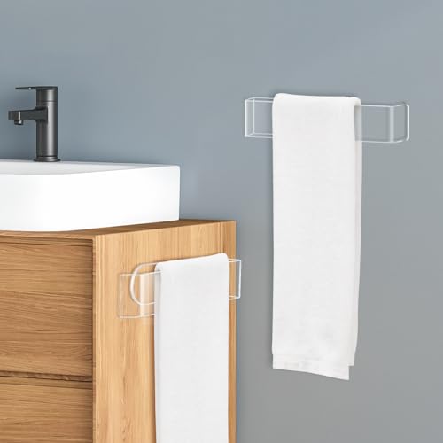 NiHome Clear Acrylic Hand Towel Rack - 2-Pack Adhesive Wall Bar