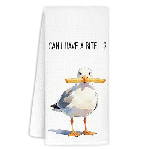 Funny Seagull Kitchen Towels, 16x24 Inch Decorative Hand Towels