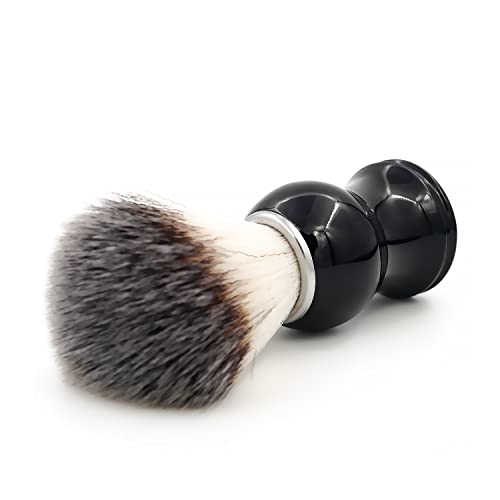 Men's Shaving Brush Synthetic Hair Black Skull Handle Travel Size