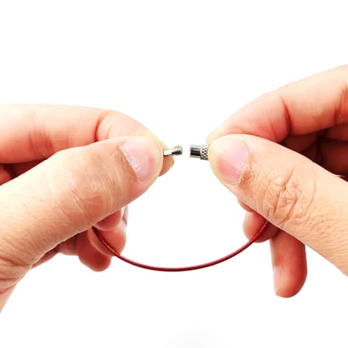 60PCS 6 inch Steel Wire Keychain, Colored Nylon Coated Stainless Steel Metal Wire Keychains, 1.5 mm Key Rings Loops for Hanging Luggage Tags, Keys and ID Tag Keepers