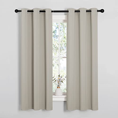 NICETOWN Natural Room Darkening Curtains 34"W x 63"L (Pack of 2)