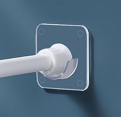 LADYMOON Adhesive Shower Curtain Rod Holder, 4 Pack Transparent Tension Bracket