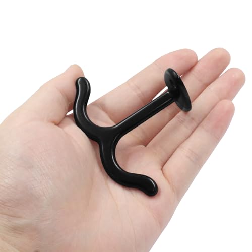 Moicstiy Black Zinc Alloy Double Prong Ceiling Hooks - 6 Piece Set