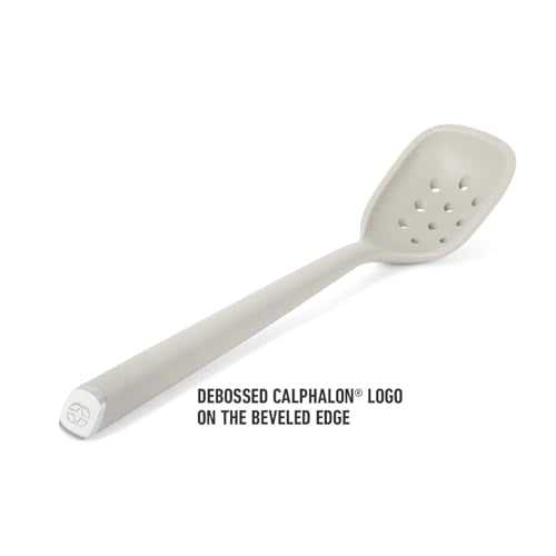 Calphalon Edge Heat-Resistant Silicone Slotted Skimmer Spoon - Taupe