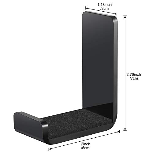 Weewooday Black Headphone Hanger Stand Holder - 4 Pack, Adhesive Mounts