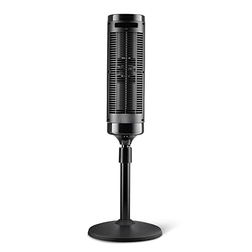 Lasko Elevation Adjustable Tower Fan 42”-54”, Pedestal Fan, 31 ft/s Airflow, Quiet 28 dB, 90° Oscillation, 12h Timer, Remote, Black, EST100