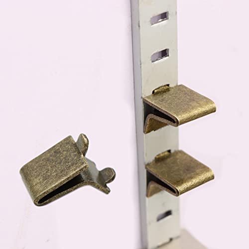 Xadnitu Adjustable Steel Pilaster Shelf Clips - 14 Pack, Bronze