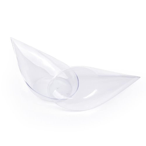 480 Case Tiny Clear Appetizer Plates Mini Plastic Dessert Spoons Professional-Grade Recyclable Party Small Serving Platter Clear Disposable Plates Serving Tray for Events CMJJ