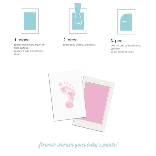 Pearhead Clean-Touch Blue Ink Pad Kit for Newborn Handprints & Footprints