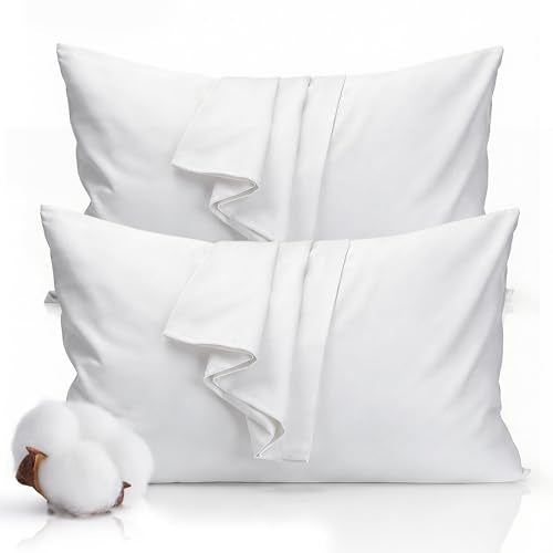 Hzesyd 1 Pack 500TC Cotton Sateen Queen Pillowcase White 20x30 - Envelope Closure