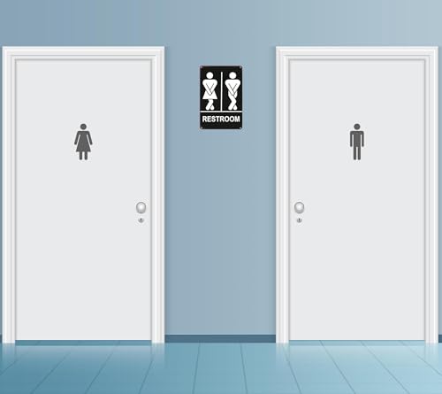 Funny Restroom Tin Sign for Bathroom Humor - 8x12 Inch