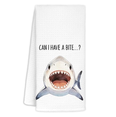 Cute Shark Kitchen Towels - 16x24 Inch Decorative Hand Towels