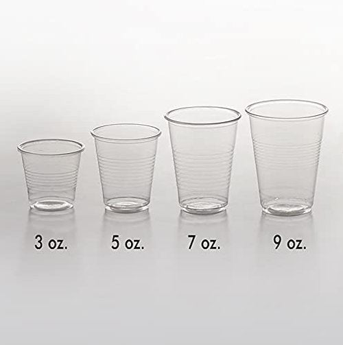 Bluetable 5 oz Cups Disposable Plastic Bulk 1200 Case – Small Medicine Cups 5 Ounce Bathroom Cups Translucent cup 5 oz. Water Dispenser Clear Drinking Cup [1200 Pack/Case]