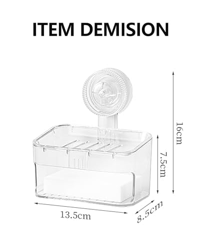 Suction Cup Soap Dish with High-Density Sponge - Waterproof Holder for Shower & Kitchen