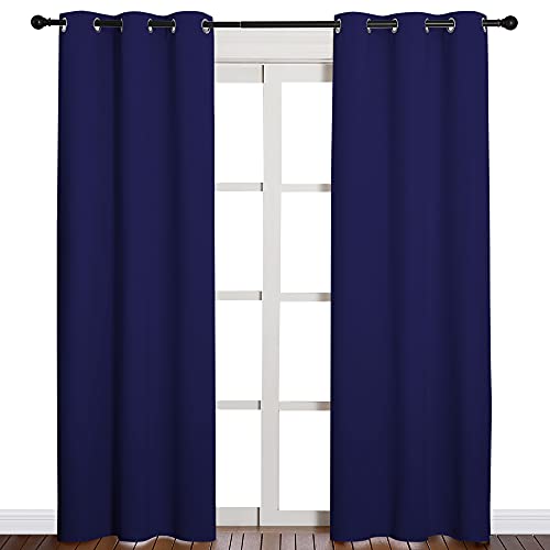 NICETOWN Navy Blue Blackout Curtains - 42" x 84" (Pack of 2)