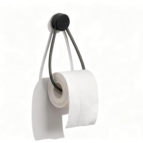 Rope Toilet Paper Holder - Wall-Mounted Matte Black Dispenser