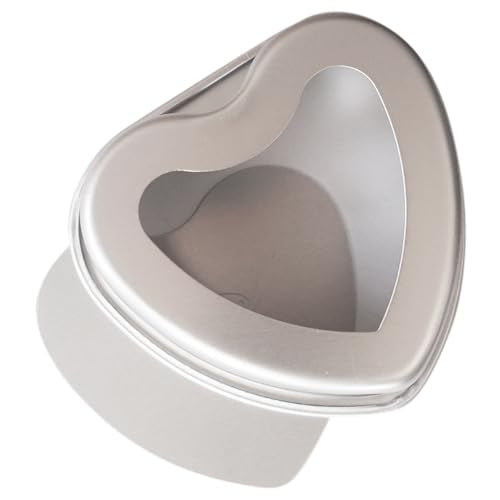 Heluok 4 Inch Heart Shaped Cake Pan Set with Removable Bottom