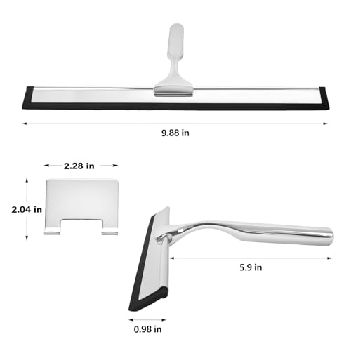 10-Inch Shower Squeegee - Stainless Steel & TPR Rubber for Streak-Free Cleaning