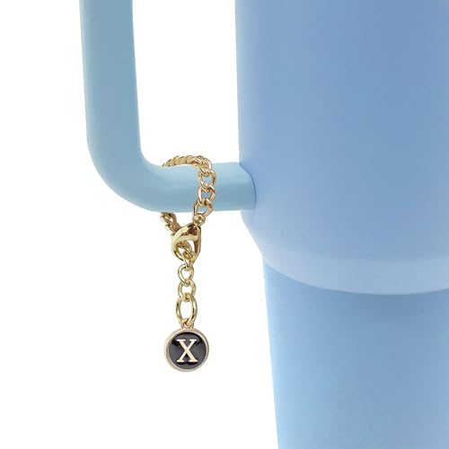 ANDERSE Stanley Cup Accessories Set - Silicone Flower Straw Covers & Letter Charm