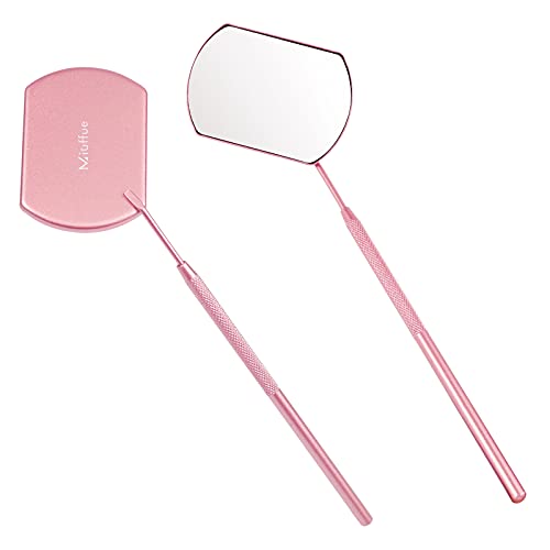 Miuffue Detachable Stainless Steel Large Lash Mirror for Eyelash Extensions, Pink