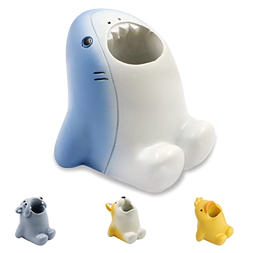 SNOMEL Shark Cartoon Toothbrush Holder - Fun Resin Toothbrush Stand for Kids & Adults