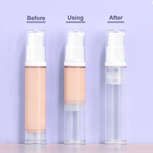 Juxiamal 10ml Empty Airless Pump Bottle Travel Foundation Container
