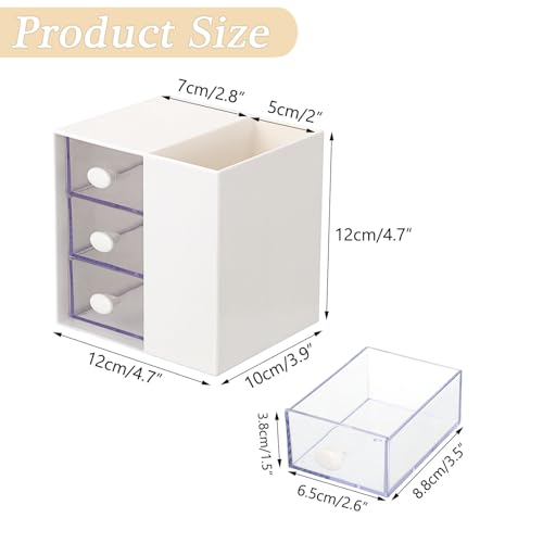 GUSHBIN 3-Layer Hair Accessories Organizer with Hair Brush Holder, White