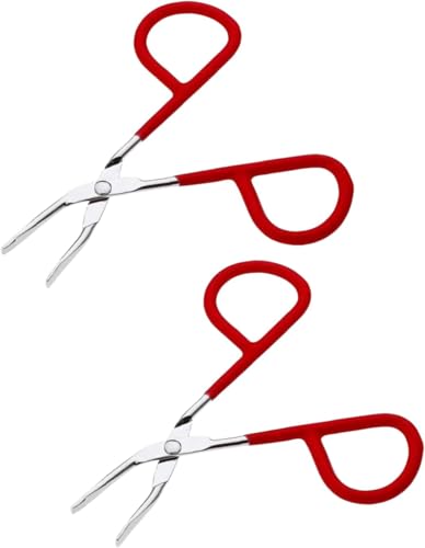 Stainless Steel Scissor Eyebrow Tweezers Slant Tip 2-Pack